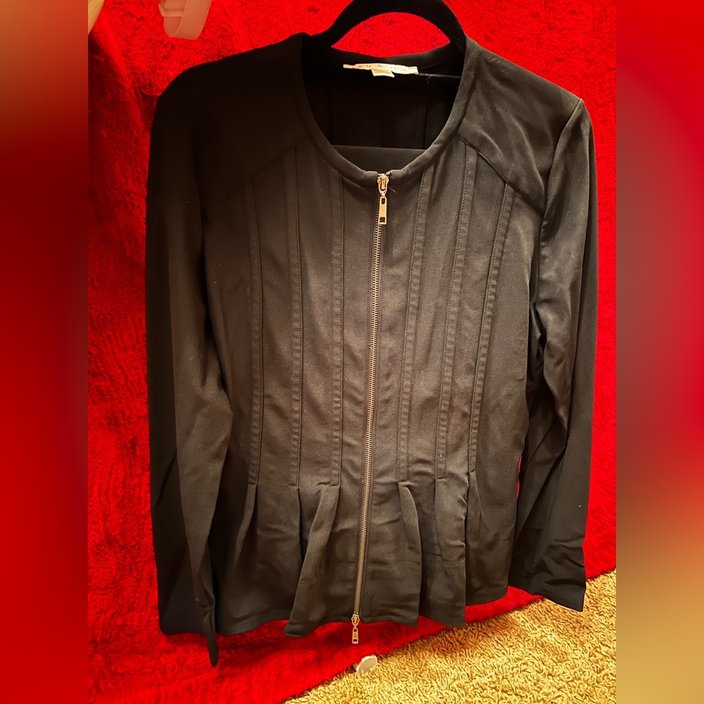 Boston Proper Black Zippered jacket with matching pants